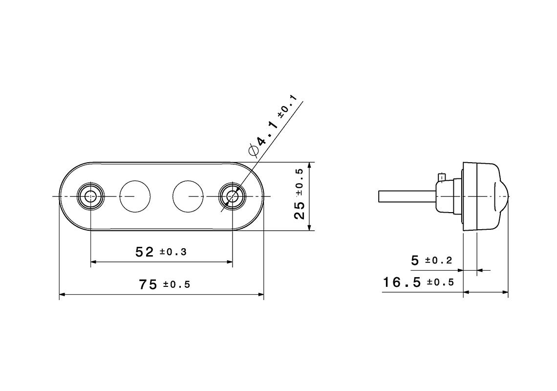 Rear position lamp LED 24V red 